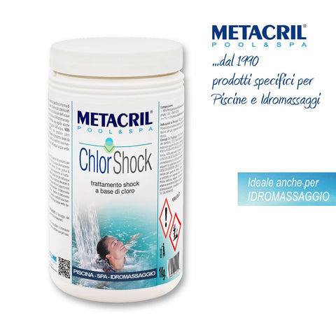 METACRIL - Chlor Shock - traitement choc au chlore 1KG | Produit piscine / spa