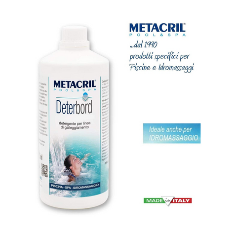 METACRIL - Deterbord - nettoyeur de ligne de flottaison 1 lt | Produit bain à remous, spa, piscine